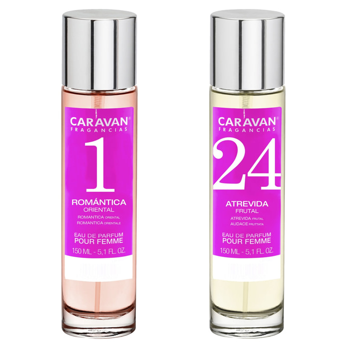 Set de 2 perfumes caravan para mujer nº24 y nº 1