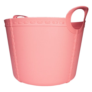 Cesto de almacenaje de plastico multiuso rosa