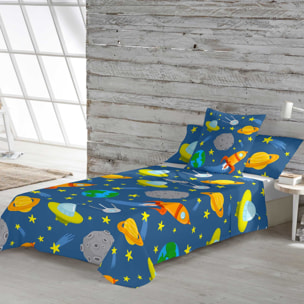 Cool Kids - Juego de Sábanas Estampadas - Infantil - Incluye 1 Funda de Almohada - 100% Algodón - Lluc A