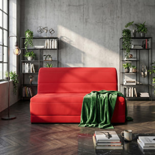 Banquette convertible Melissa, matelas Simmons, 140 x 190 cm, rouge