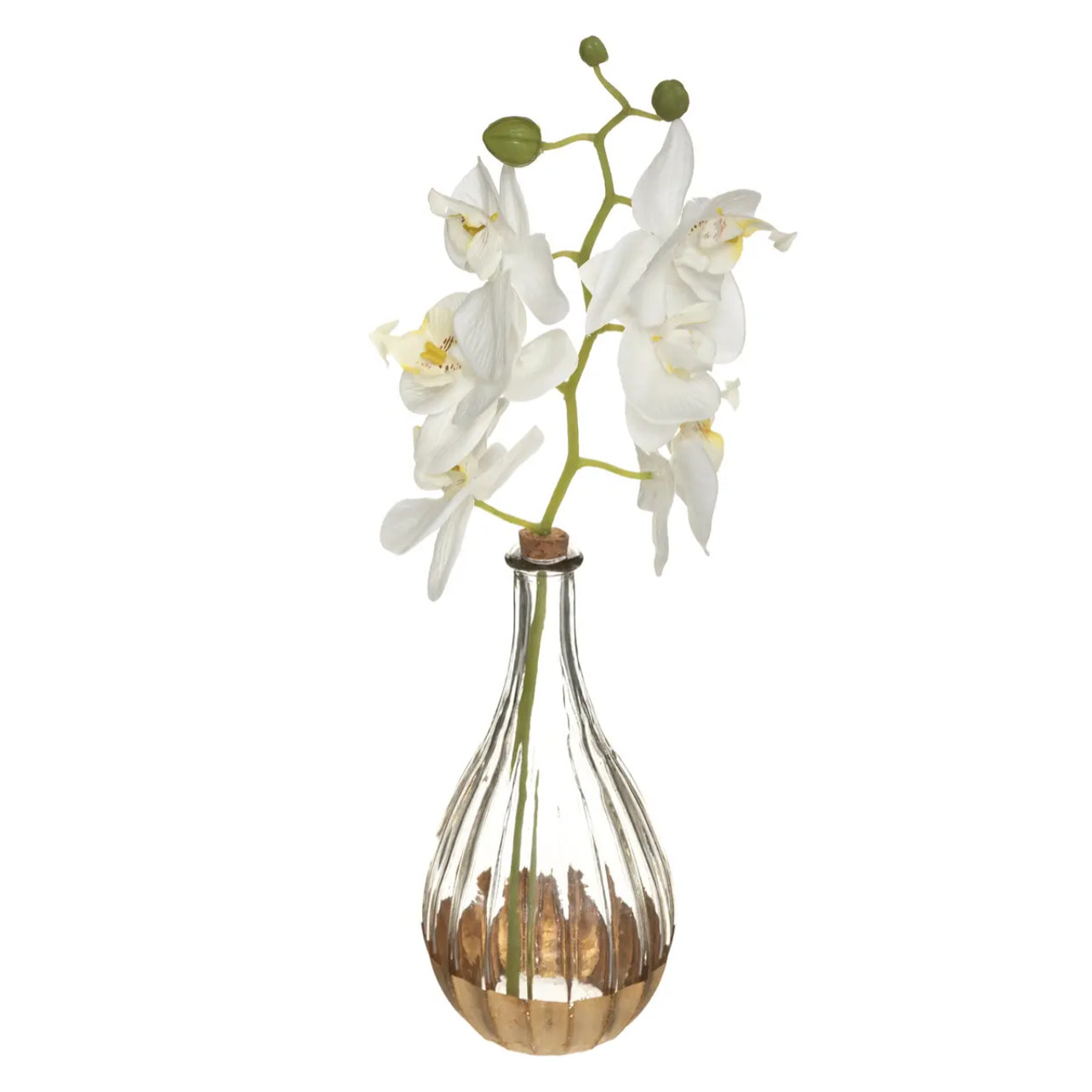 Orchidée artificielle "Edi" - vase verre - H40 cm