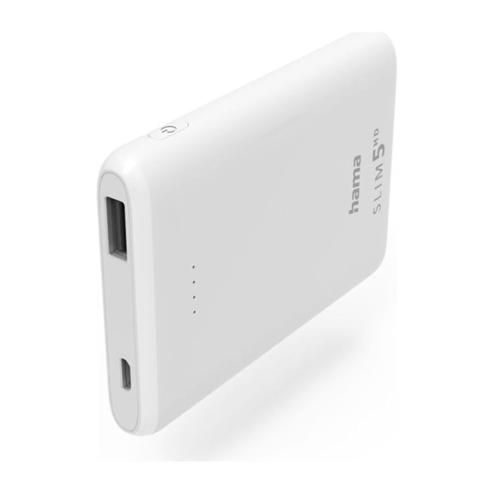 Batterie externe HAMA 5000 mAh SLIM Blanc