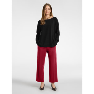 Elena Mirò - Pantaloni chinos in punto milano misto viscosa - Bordeaux