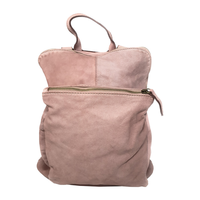 Chicca Borse Borsa Zaino Donna in Pelle Rosa Antico