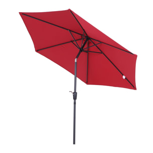 Sombrilla Reclinable de Aluminio Poliéster 2,7x2,35m Rojo