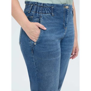 Fiorella Rubino - Jeans Balloon efecto washed - Azul