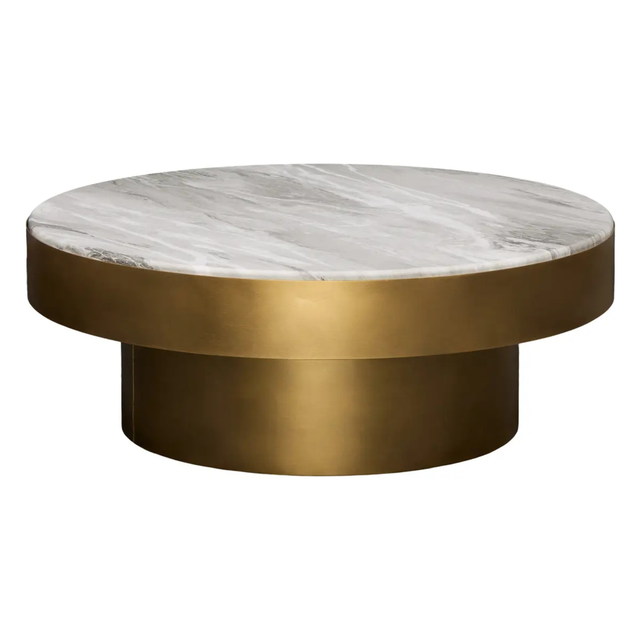 Table basse Graphite ronde D.80cm doré