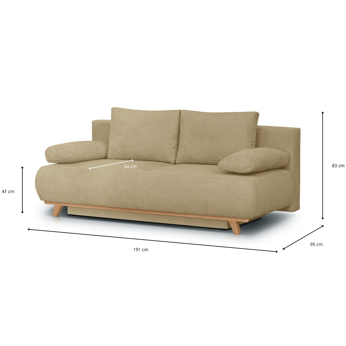 Canapé convertible 3 places en tissu chenille - LARIA