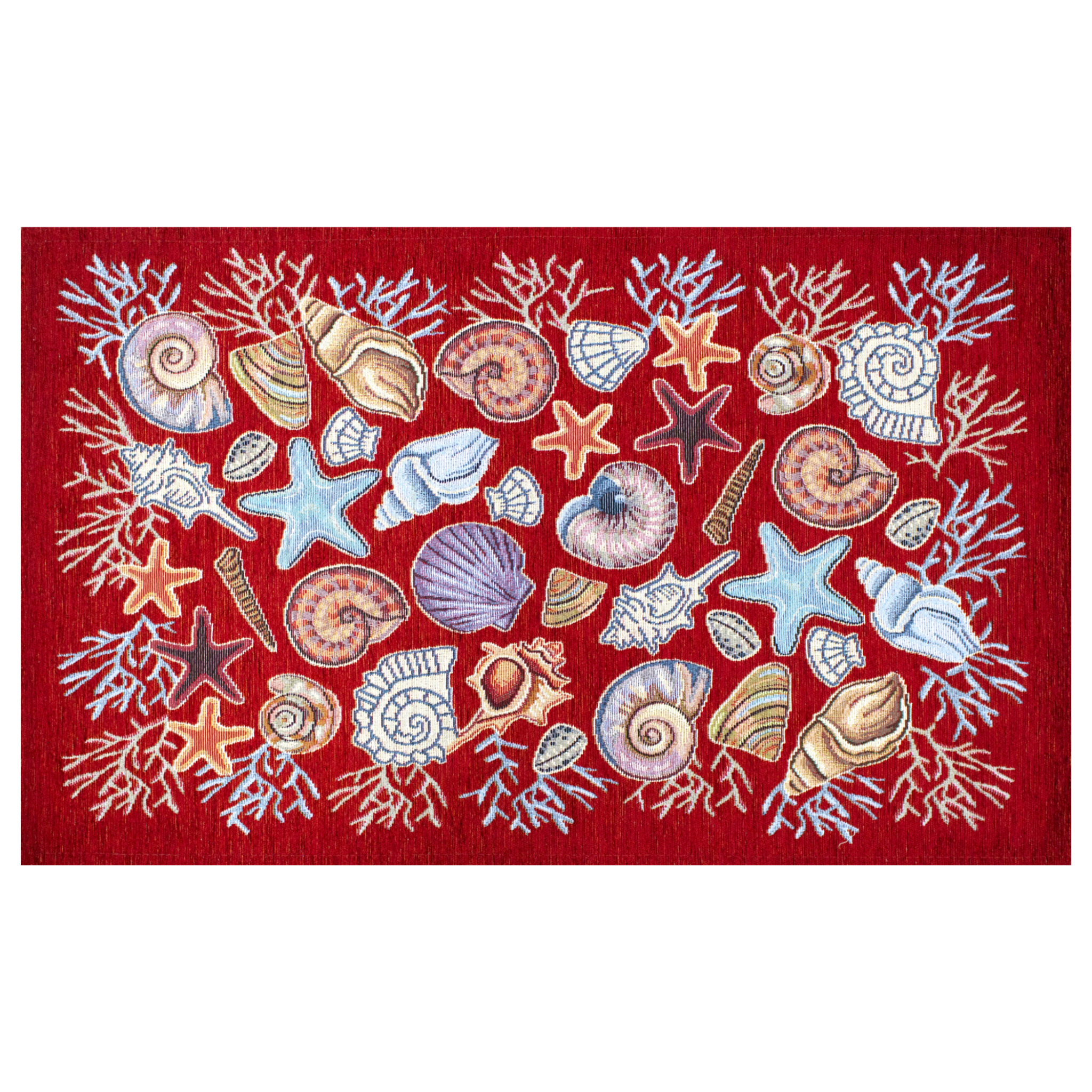 TAPPETO DA CUCINA CONCHIGLIE ROSSO DON GIOVANNI CON FONDO ANTISCIVOLO