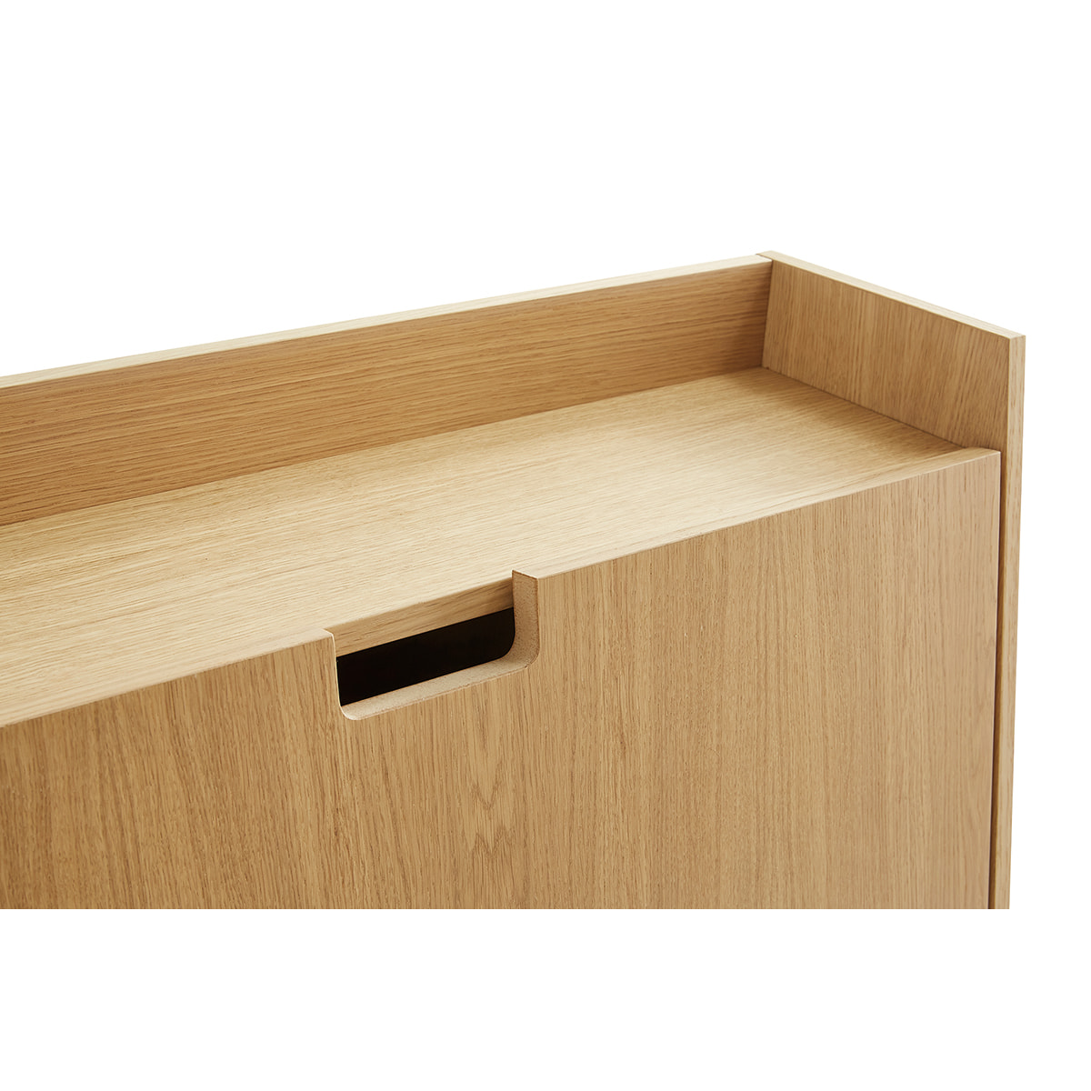 Bureau mural avec rangements scandinave bois clair chêne L78 cm GABIN