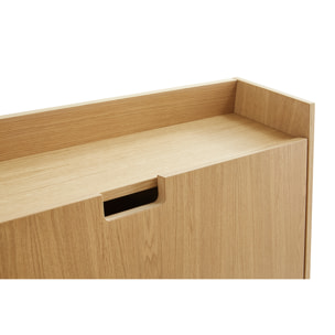 Bureau mural avec rangements scandinave bois clair chêne L78 cm GABIN