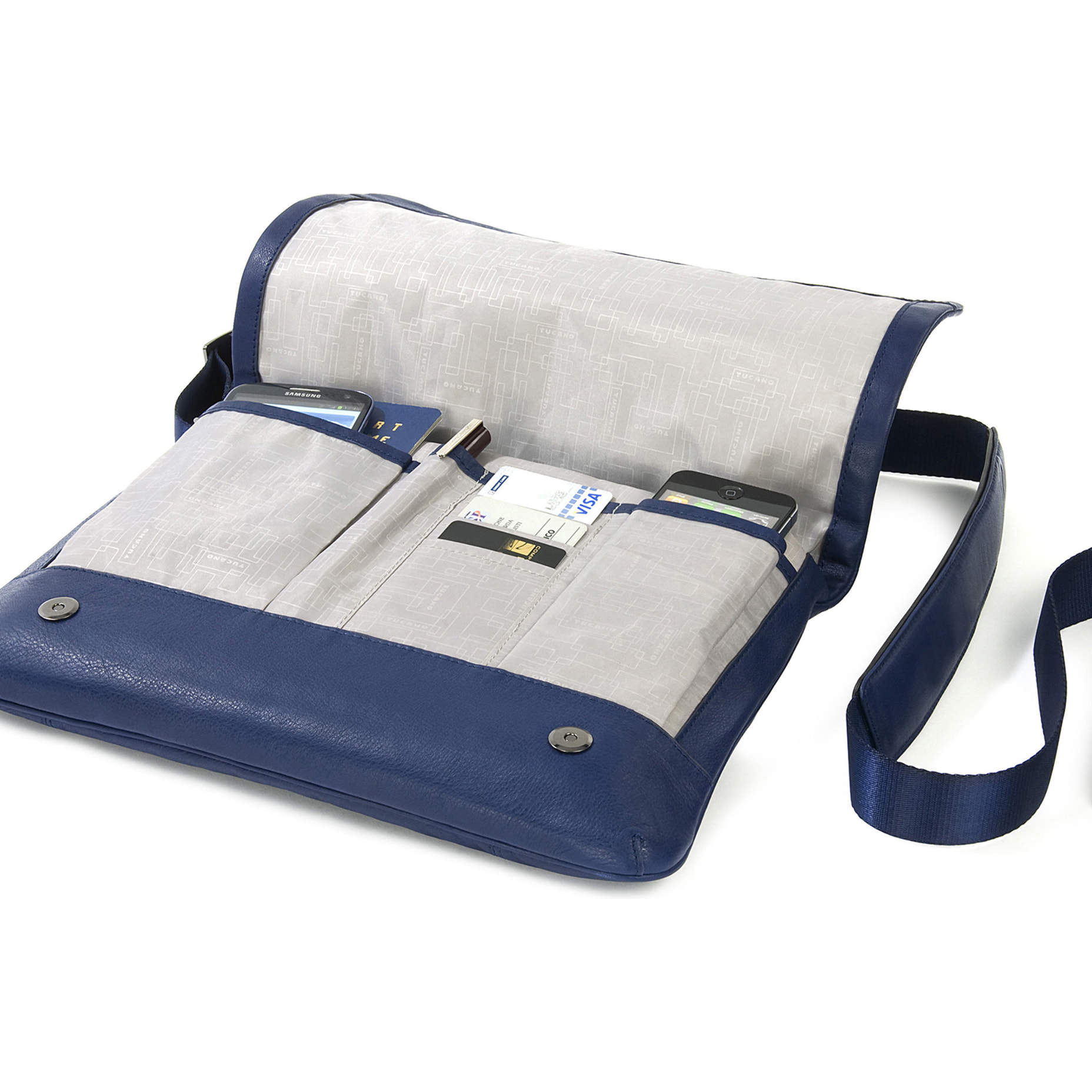 Borsa a tracolla  unisex In Vera pelle Made in Italy 23,5x34x4,5 cm