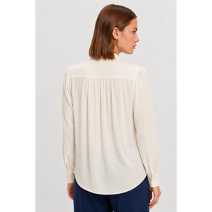 Kocca - Blusa da donna con fiocco al collo e polsini abbottonati Donna