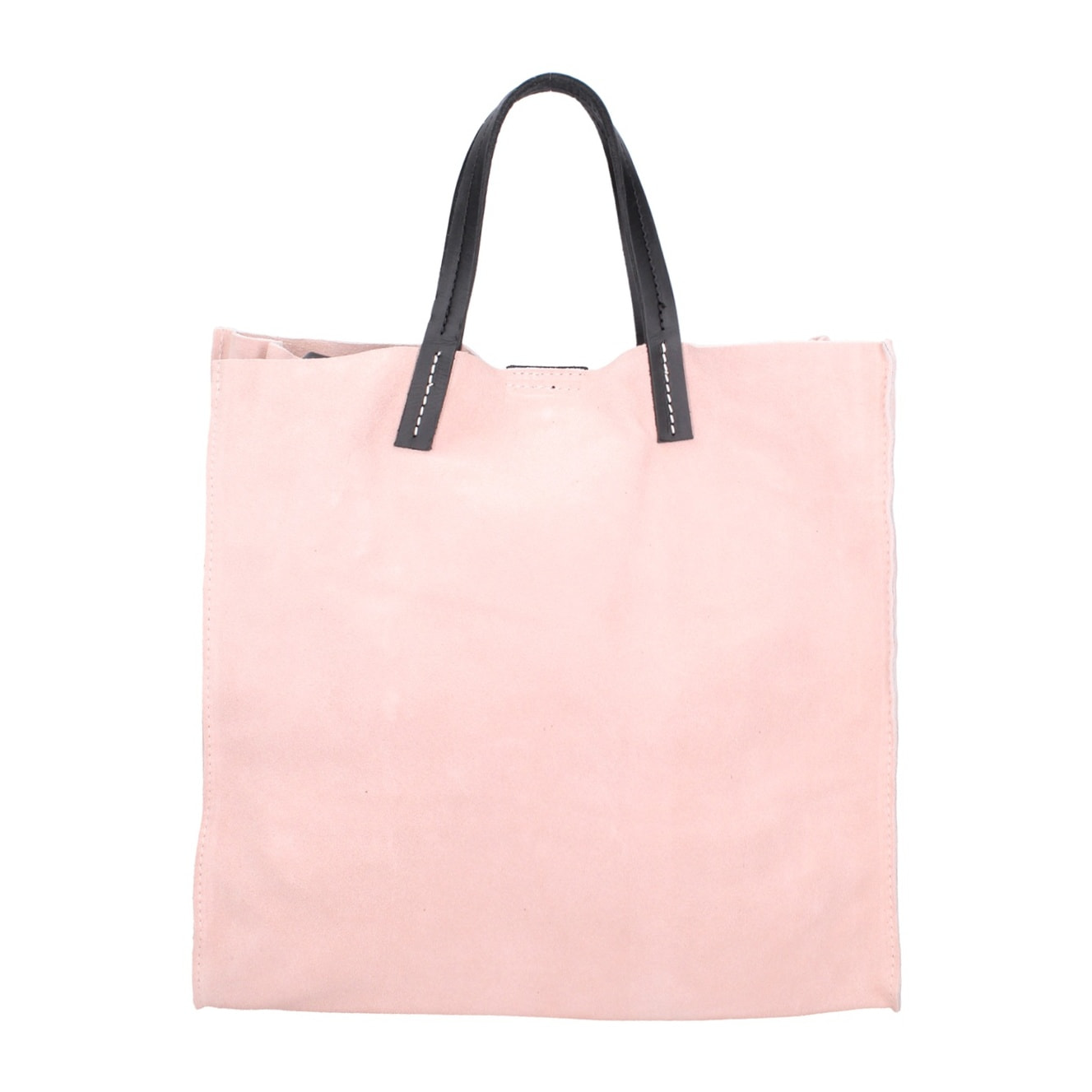 Borsa a mano da donna Made in Italy - Modello Novara Lux - Pelle Scamosciata - 34.5 x 32.0 x 17.0 cm