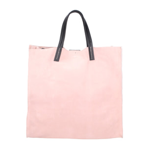 Borsa a mano da donna Made in Italy - Modello Novara Lux - Pelle Scamosciata - 34.5 x 32.0 x 17.0 cm