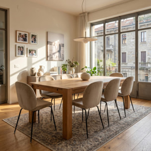 Sedia Imbottita in Effetto Velluto con Gambe in Acciaio, Design Moderno ed Elegante per Sala da Pranzo, Cucina, Soggiorno, Studio e Ufficio