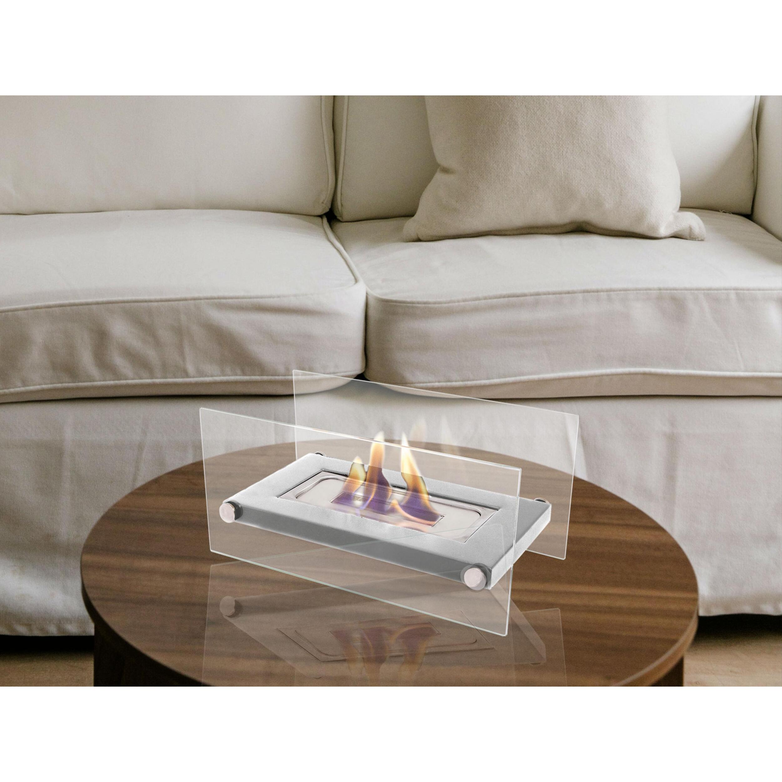 Chimenea de etanol de sobremesa en acero inox ONIROS INOX PURLINE