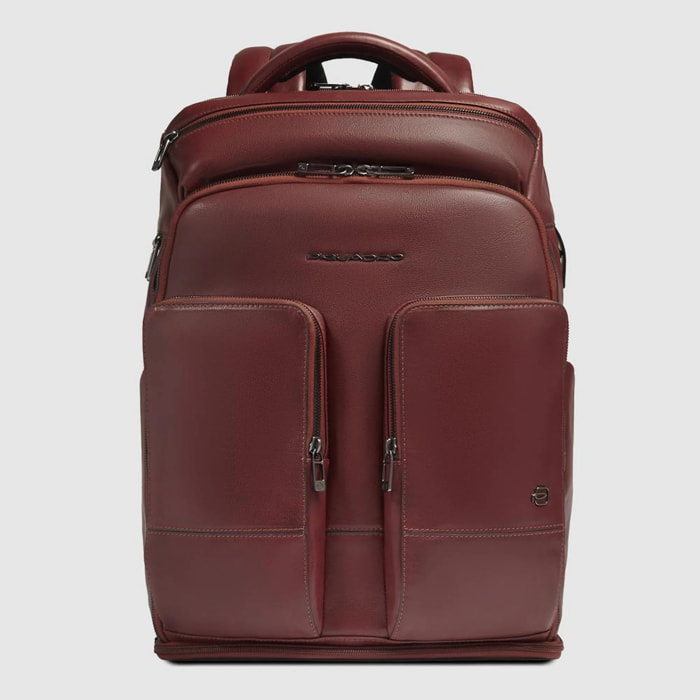 Piquadro Zaino da viaggio porta pc e iPad® con cavo antifurto, porte USB e USB Type C, personalizzabile