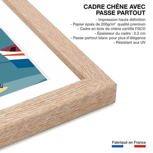 Affiche Voyage à dinard Affiche + cadre en bois - Chêne