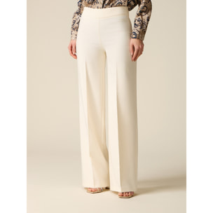 Oltre - Pantaloni palazzo in tessuto tecnico - Bianco