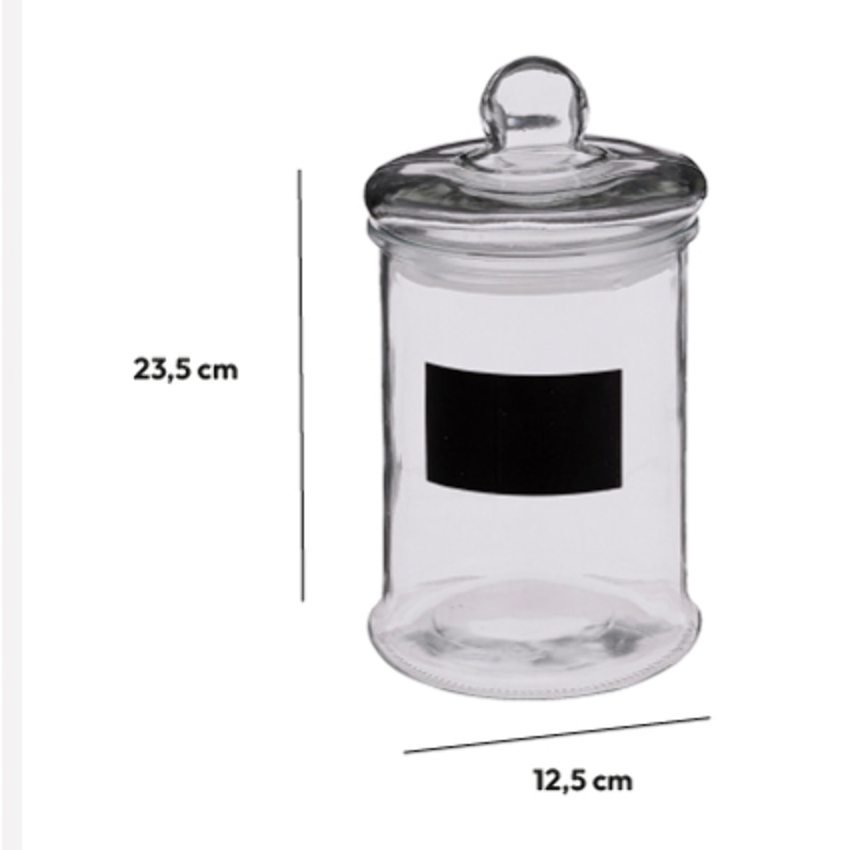 Bonbonnière en verre avec ardoise 1,2L