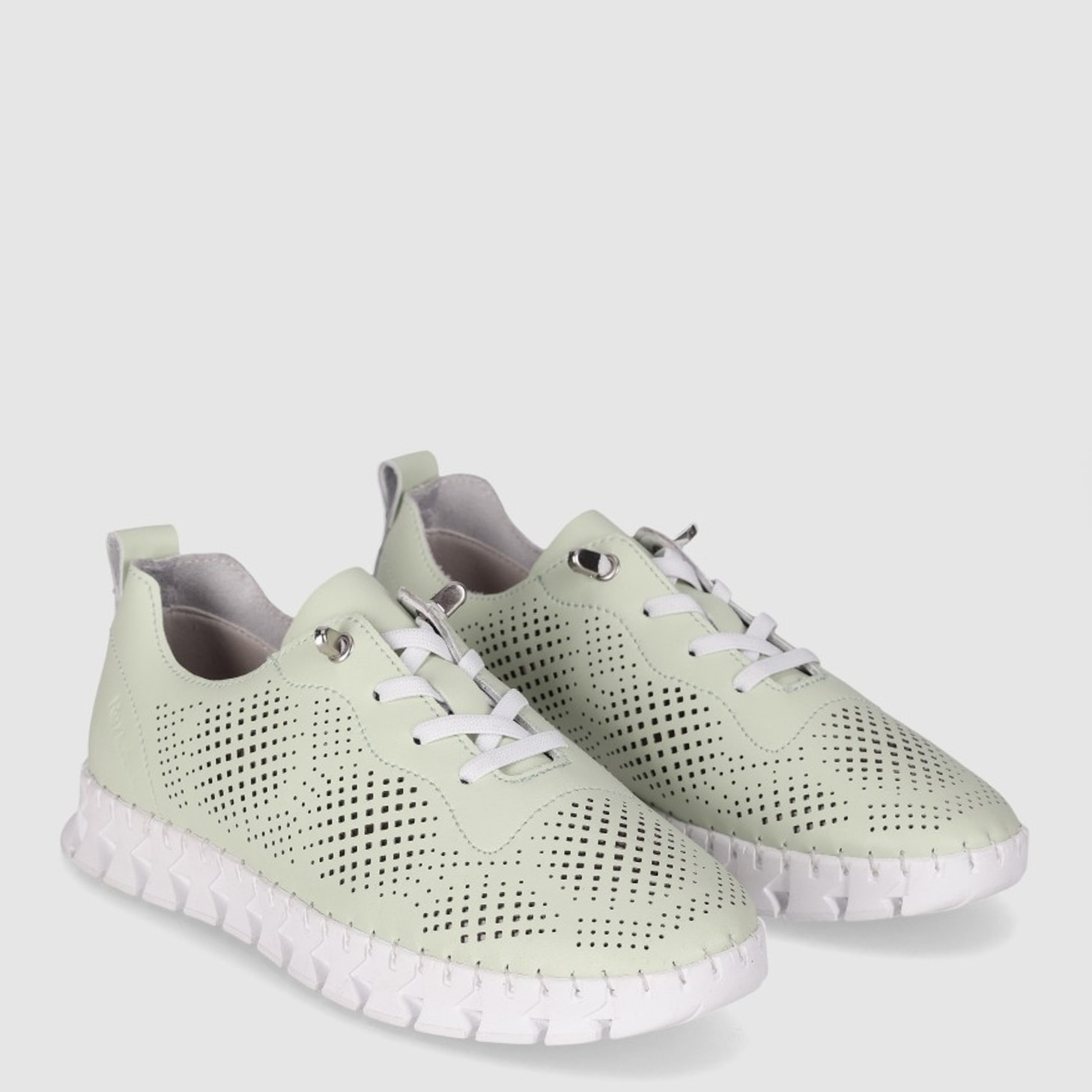 Zapatos de Piel - Verde - Tacón: Bajo