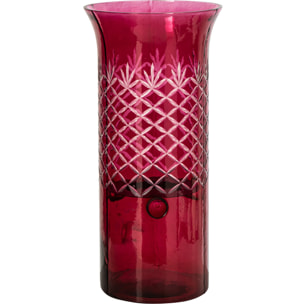 J-Line Chandelier - verre - rose foncé - large