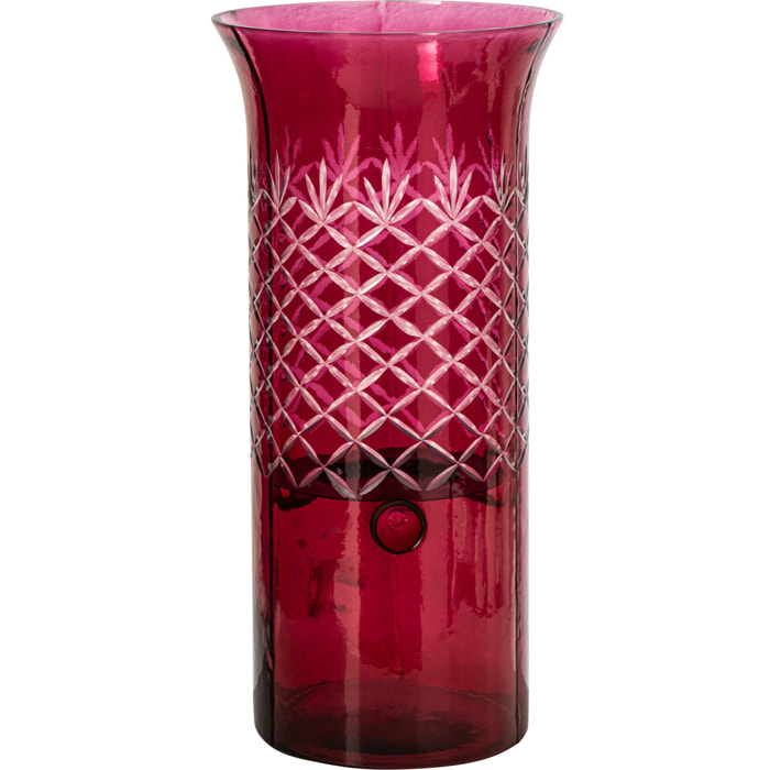 J-Line Chandelier - verre - rose foncé - large