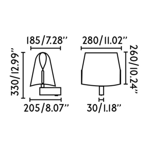 LUANG Lampe applique noire/beige