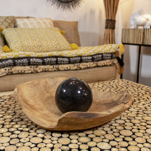 Coupe en bois de teck 35cm EROSION