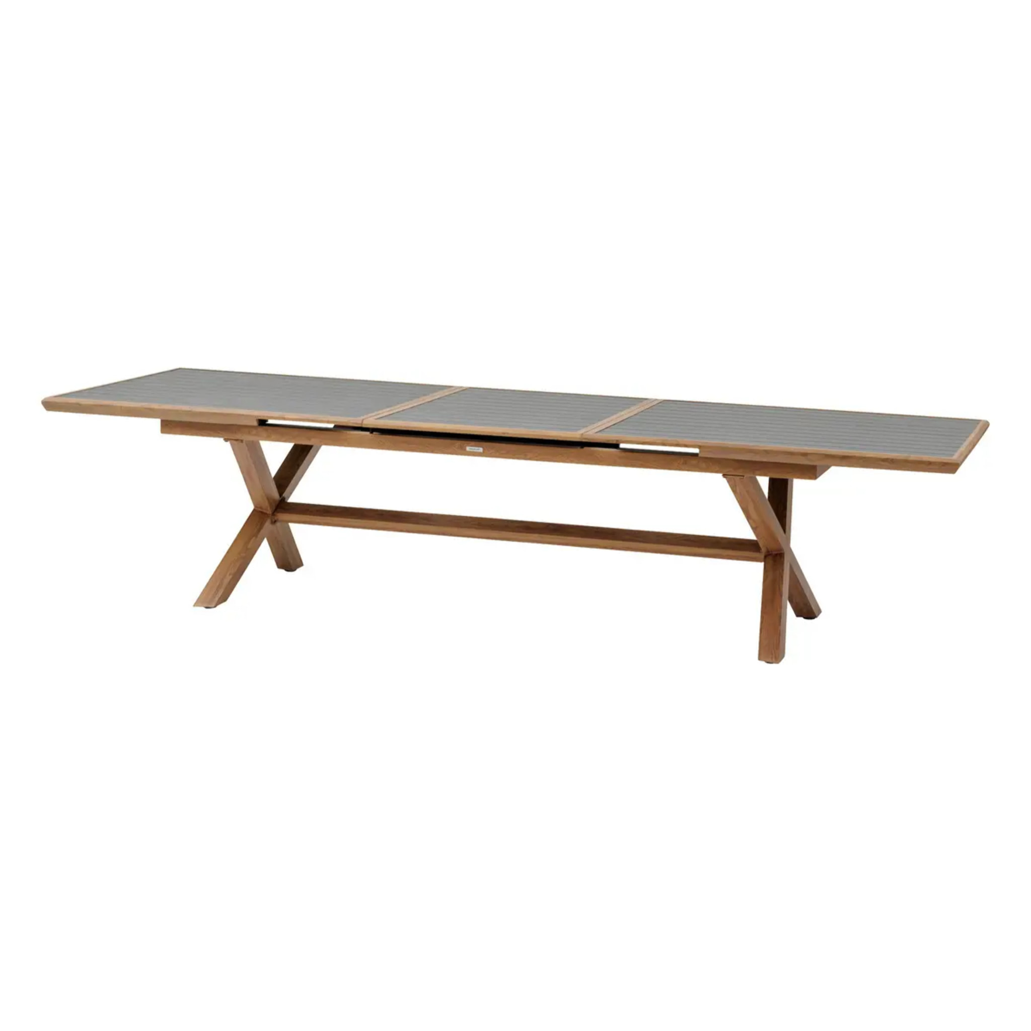 Table de jardin extensible "Axiome" graphite & honey 12 places en aluminium
