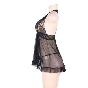 Babydoll lencero y braga negro