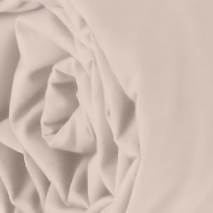 Drap housse 2 pers uni en coton et bambou - rose poudré