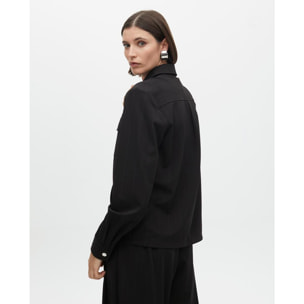 Camicia a Righe Lamé con Tasche