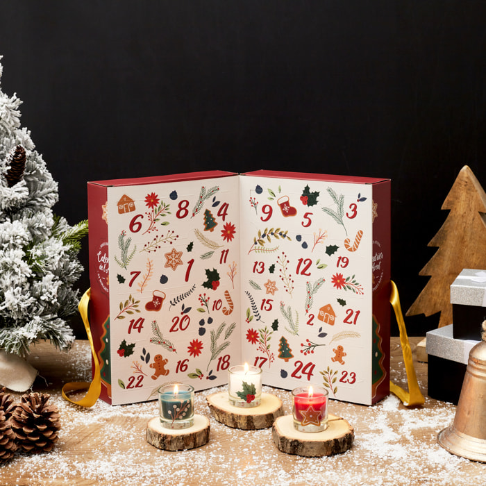 Bougie - HOME DECO FACTORY - Parfumée - Calendrier de Noël Gourmand - Multicolore