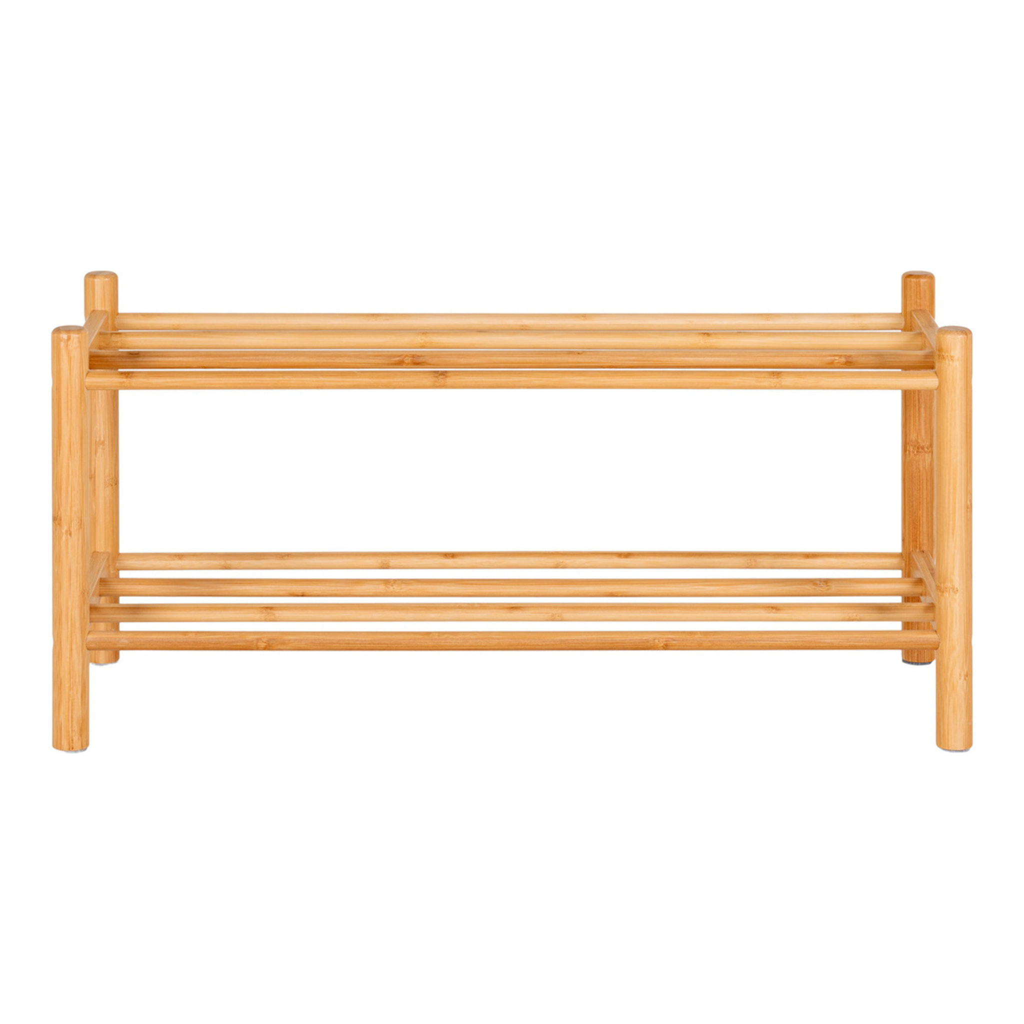 Scarpiera Manaus in bambù naturale a 2 ripiani 70x27x33 cm