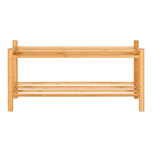 Scarpiera Manaus in bambù naturale a 2 ripiani 70x27x33 cm