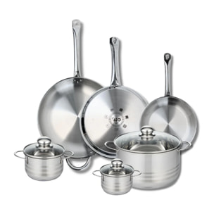 Ensemble de 3 Poêles de cuisson 24, 28 et 32 cm et 3 faitouts 12, 14 et 24 cm Elo Profi Brillant
