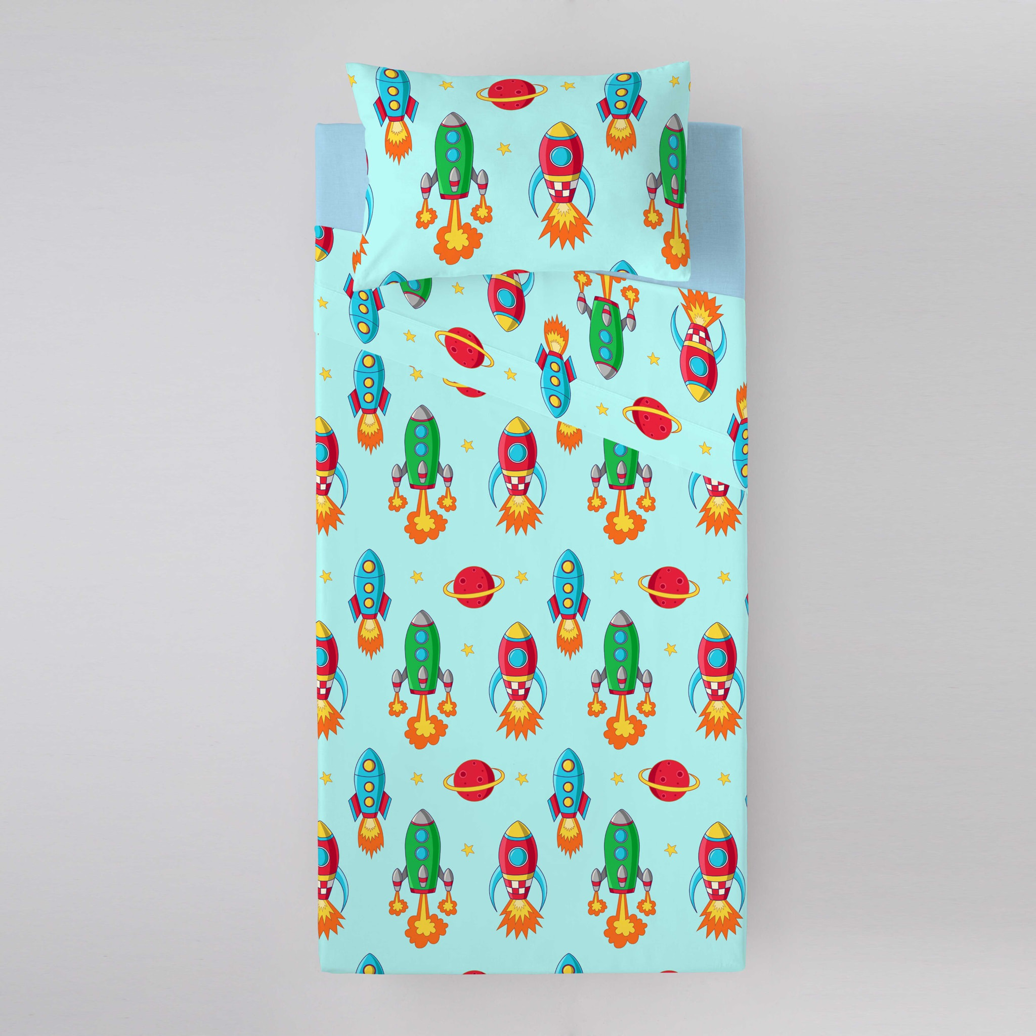 Cool Kids - Juego de Sábanas Estampadas - Infantil - Incluye 1 Funda de Almohada - 100% Algodón - Gala Reverso