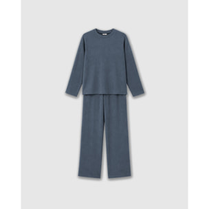Pijama canalé raya ancha azul azafata