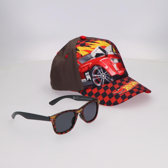 Set Gorra y Gafas de Sol "Hot Wheels"- Color Negro