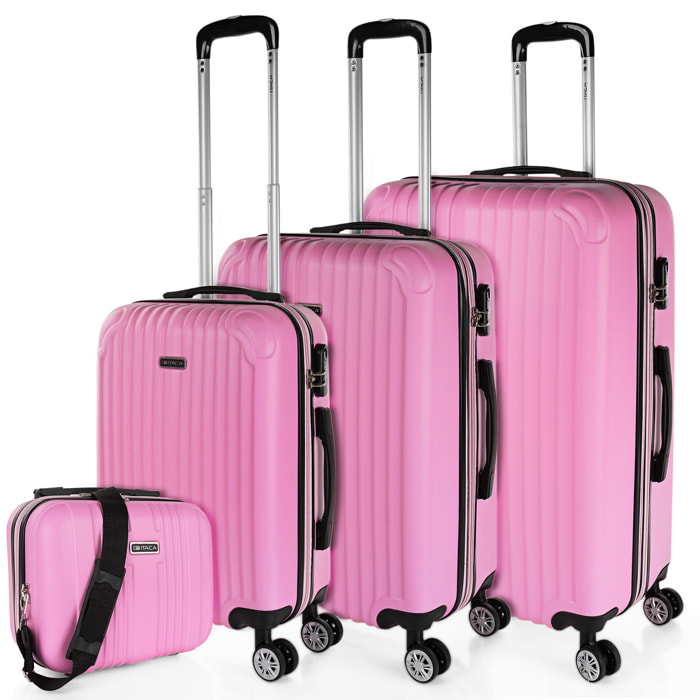 Juego De Maletas Rígidas Abs Itaca Sevron Rosa