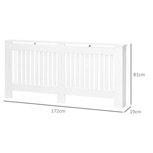Cubre Radiadores Cubierta de Radiador Moderna Cubreradiador de MDF para Sala de Estar Dormitorio 172x19x81 cm Blanco