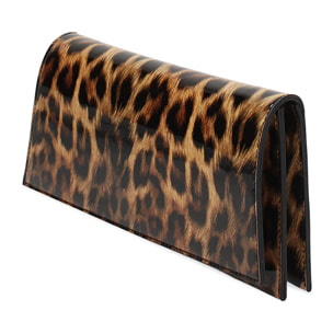 Pochette donna leopard in vernice