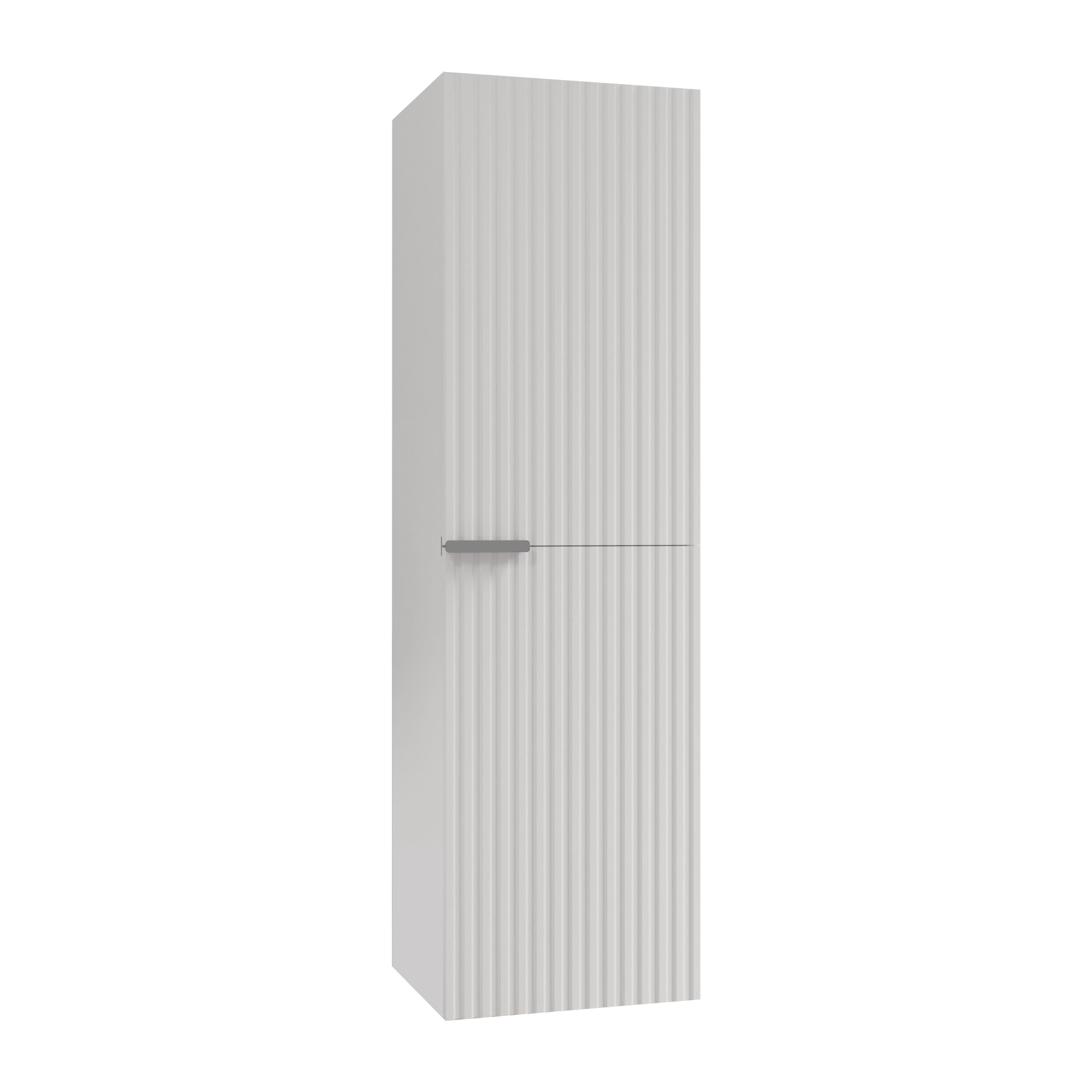 Colonne Façade Ondulee 35x30x120 cm - 2 Portes en MDF Blanc - MILO