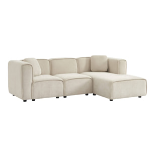 Canapé d'angle droit 3 places tissu LESTER