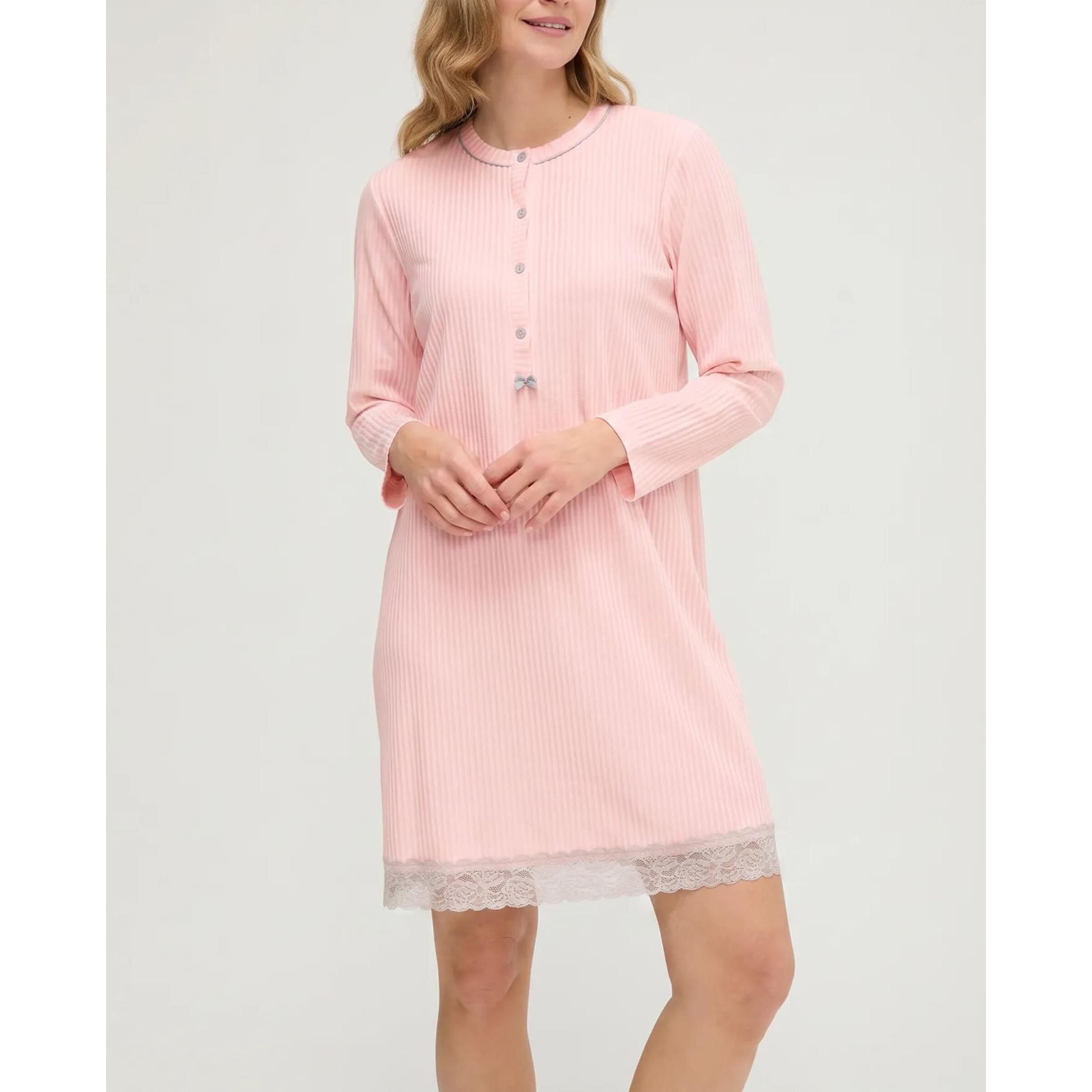 Camisón mujer lencero puntilla de manga larga