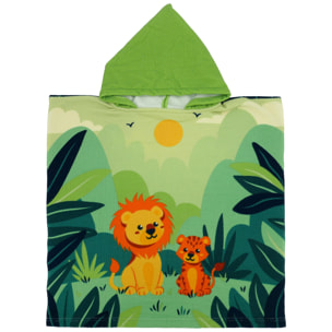 Poncho de bain microfibre enfant - Junglia - 60x60cm - 220g/m²