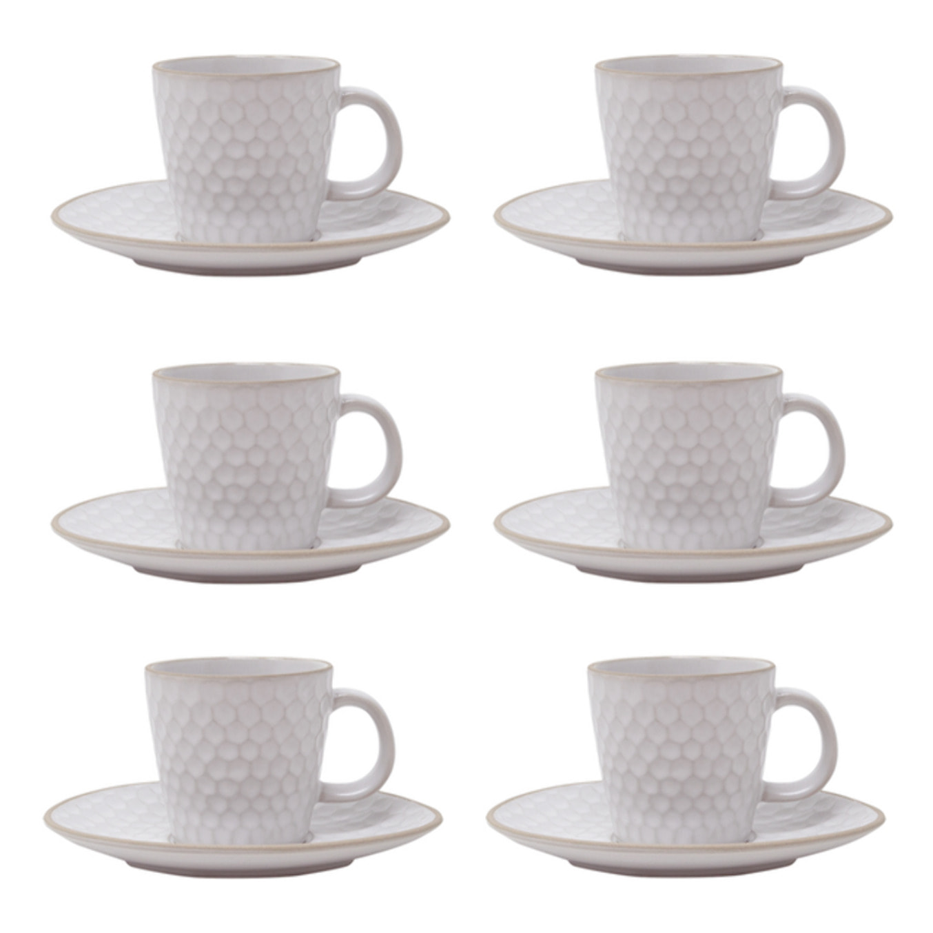 Set da caffè Impronte da 6 pezzi in stoneware