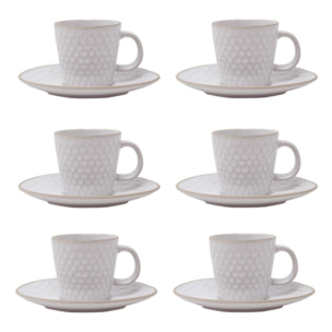 Set da caffè Impronte da 6 pezzi in stoneware